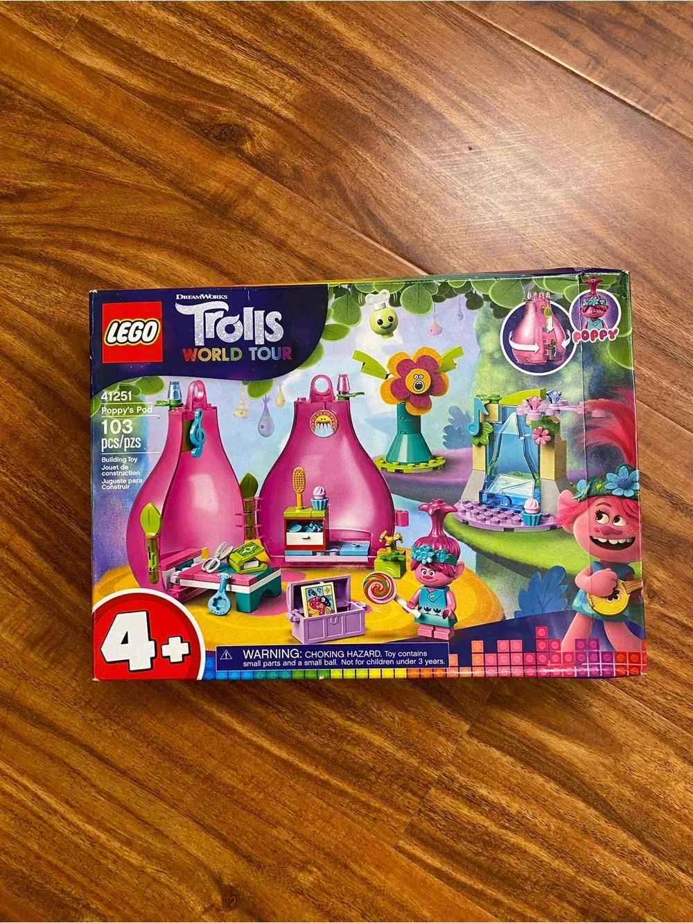 NWOT Open Box Lego x Trolls World Tour 41251 Poppy's Pod Set Age 4+ Collectible